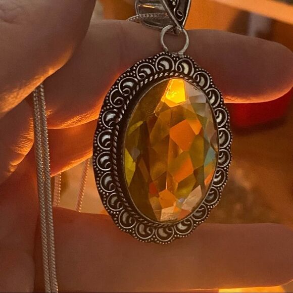 Citrine Sterling Silver Pendant Necklace - Picture 4 of 4